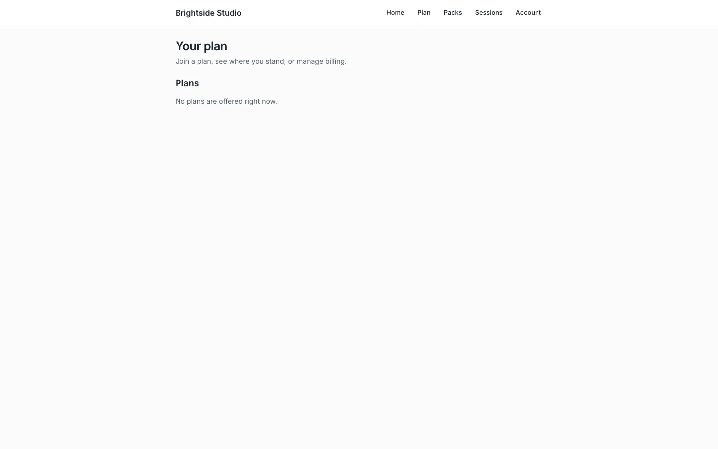 Customer portal plan page