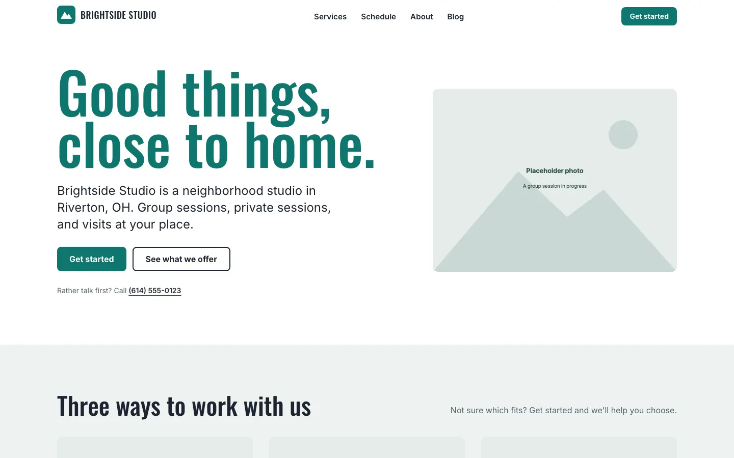 Brightside Studio public homepage